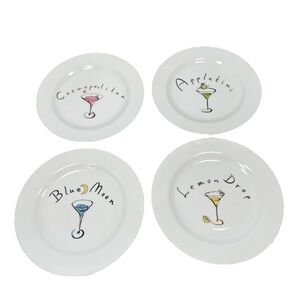 Pottery Barn Appetizer Hors D’oeuvres Plate Set Martini Cocktail Dinner Party